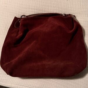 Elegant Burgundy Suede Women's Bag